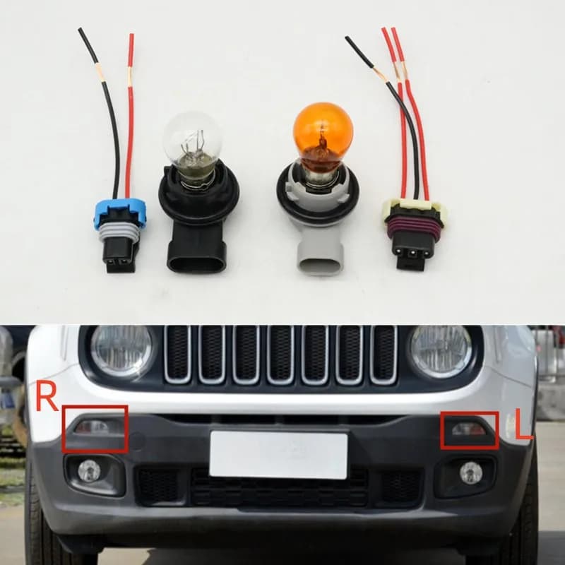 Front bumper Daylight Direction indicator Spina Lampadina socket with cable for Jeep Renegade 2014 - 2021