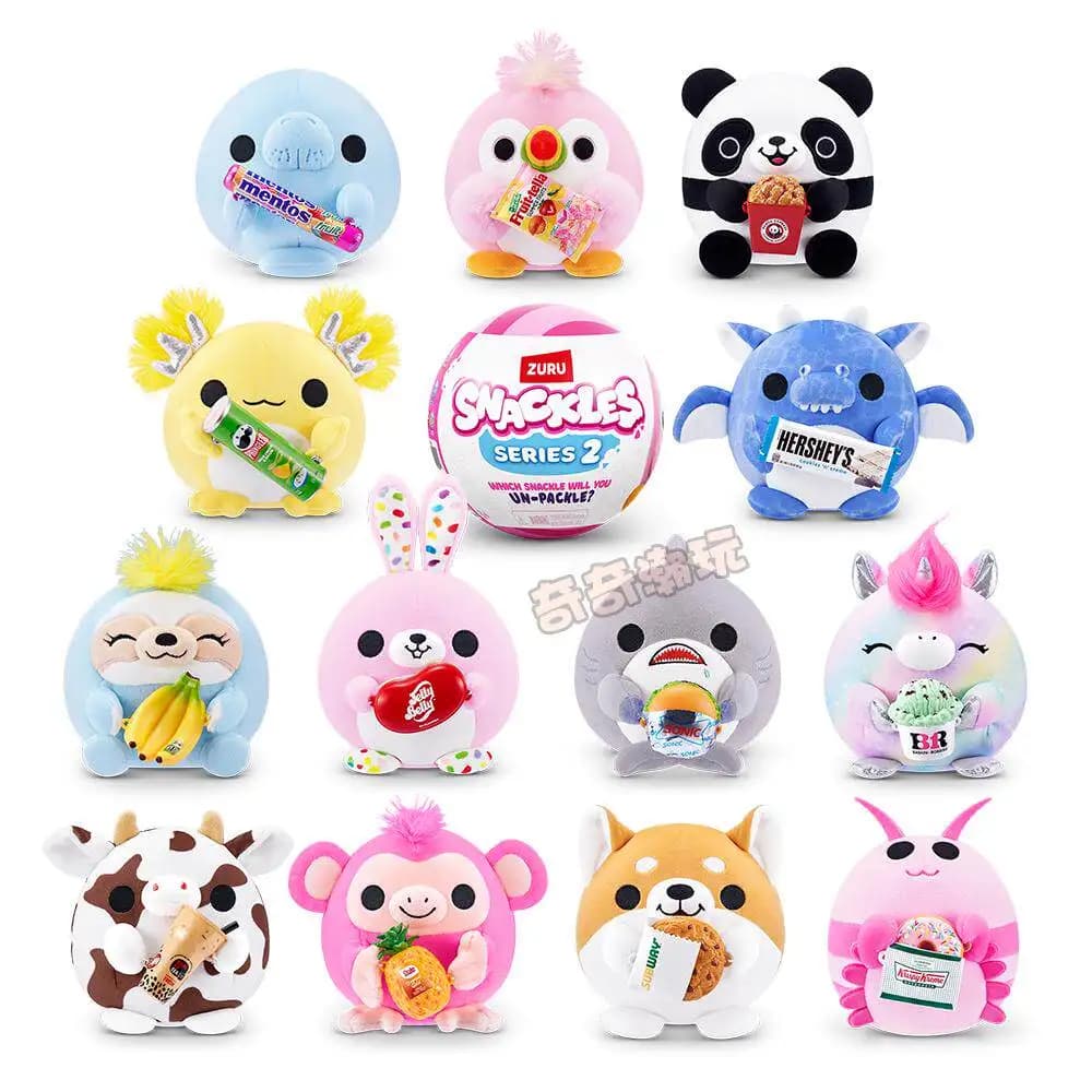 Authentic Zuru Snackles Series Best Friends Hug Egg Cute Plush Doll Surprise Ball Blind Box Collection Gift