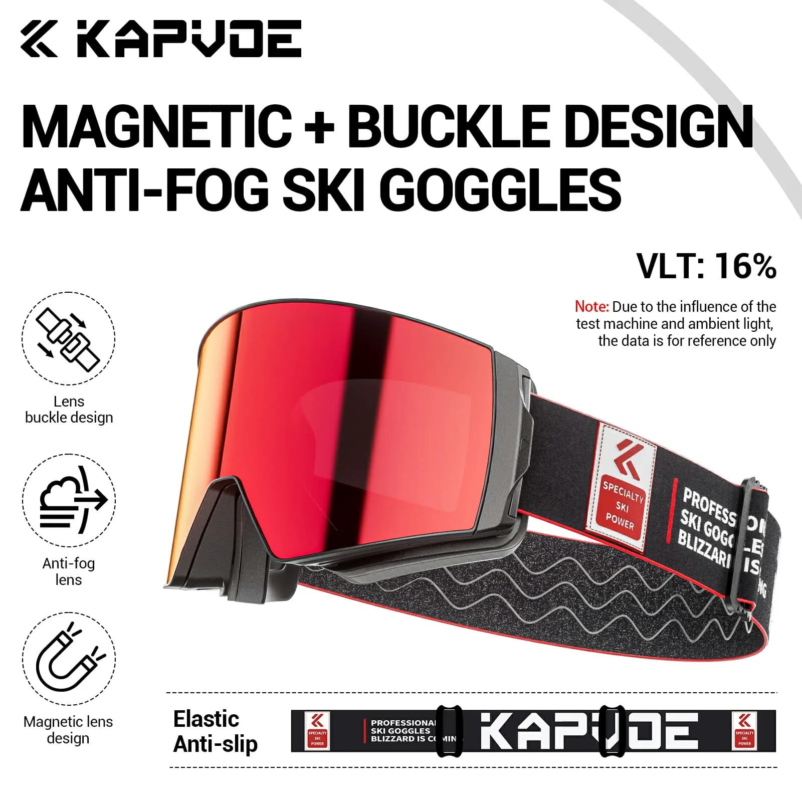 KAPVOE Sport all'aria aperta Sci Snowboard Maschera Occhiali da uomo Protezione UV400 Occhiali da donna Attrazione magnetica Occhiali da sci antiappannamento