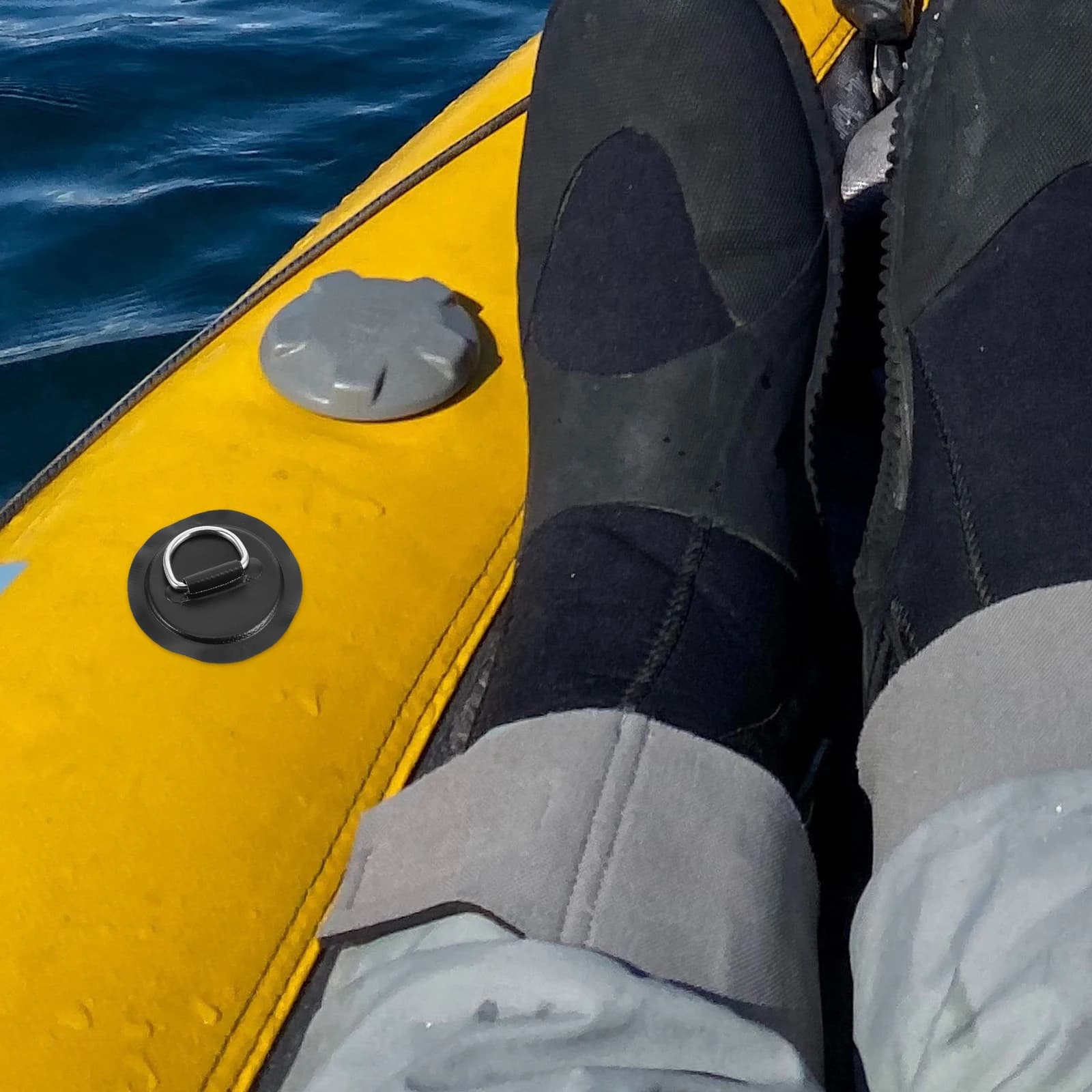 4 pezzi toppe ad anello a D in PVC acciaio inossidabile forma rotonda tavola da surf gonfiabile kayak paddle board accessori cuscinetti per ponte
