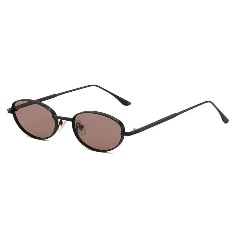 Occhiali da Sole Personalizzati con Montatura Ovale Piccola in Metallo, Eleganti e Alla Moda, Anti-UV, per Uomo e Donna
