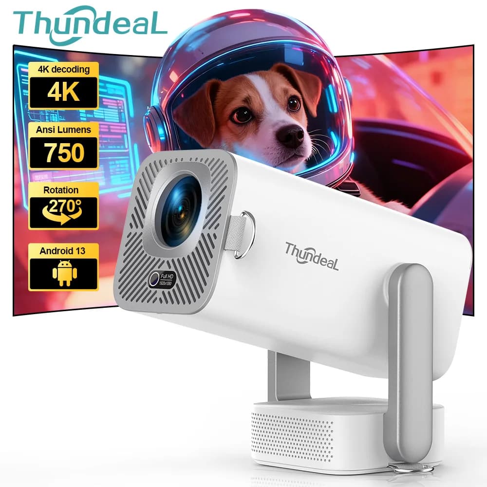 ThundeaL TD80PRO Full HD 4K projector for Film, WiFi, Android, Smart TV projector, Home Theater, Mini Video projector TD80Pro
