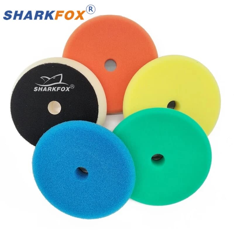 Sharkfox 5"/6" Tampone per lucidatura in spugna per auto Tampone per lucidatura piatto rimuove graffi per lucidatura/ceratura