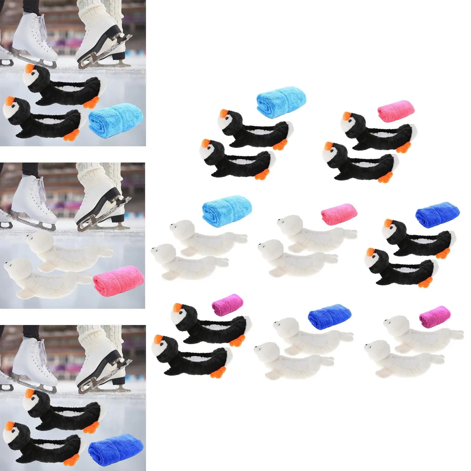 Coprilama per Pattini da Ghiaccio con Asciugamano, Protezione Lama per Pattini da Ghiaccio per Allenamento, Accessori per Pattini a Rotelle per Ragazzi e Ragazze
