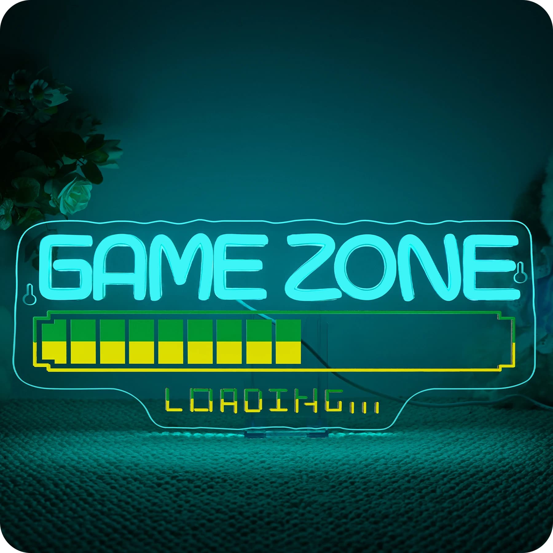 Game Zone Caricamento Insegne al neon per sale da gioco Grotte per giocatori Decor USB con illuminazione dimmerabile in stile arcade Regalo per gli appassionati di giochi