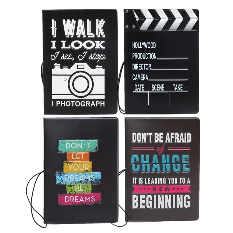 Porta Passaporto 3D Goffrato con Elastico, Custodia per Passaporto Stampata con Motivo Camera Vidicon Change Dreams, Portafoglio da Viaggio, Porta Biglietti e Carte