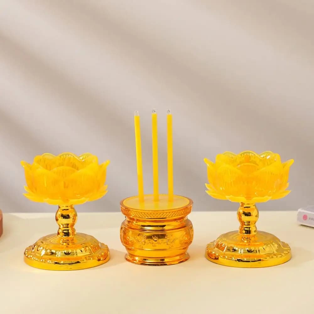 Set di 2 bruciatori di incenso elettronici creativi a forma di loto, impermeabili, con lampada a loto elettronica, ornamentali, a batteria, portatili