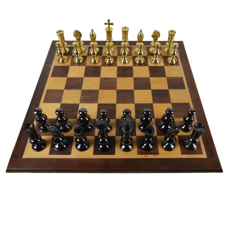 High-quality brass chess pieces, luxury chess sets, different designs, metal chess