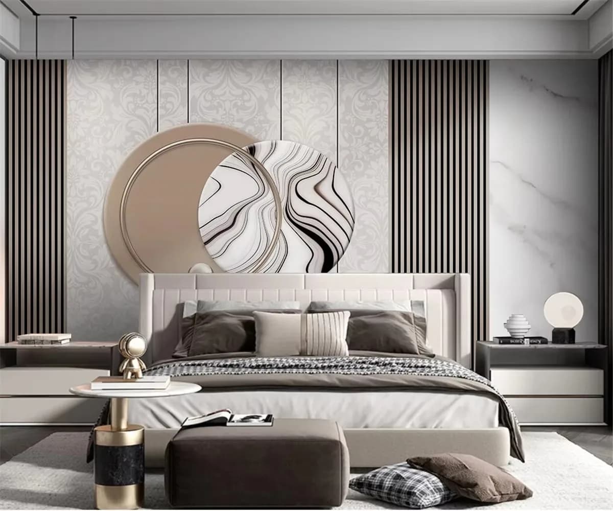 Foto personalizzata murale carta da parati moderna e minimalista luce di lusso high-end in legno massello griglia camera da letto divano sfondo carta da parati 3d