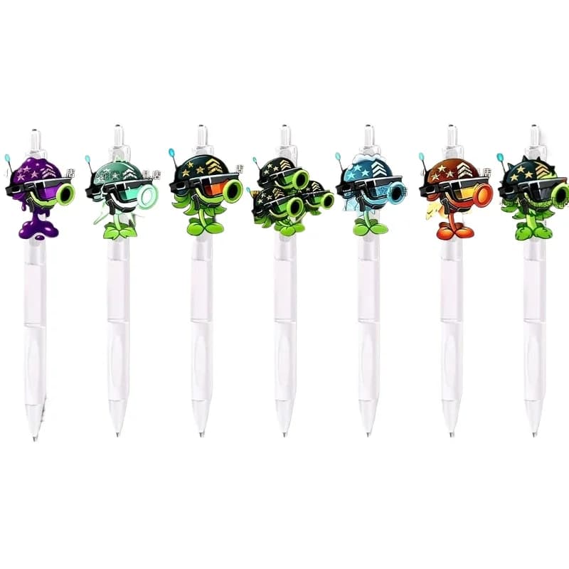 Plants Vs. Zombies Retractable Gel Pens with ST Tip Smooth Writing Quick Dry Black Ink 0.5mm Ballpoint Pens Exam Stationery