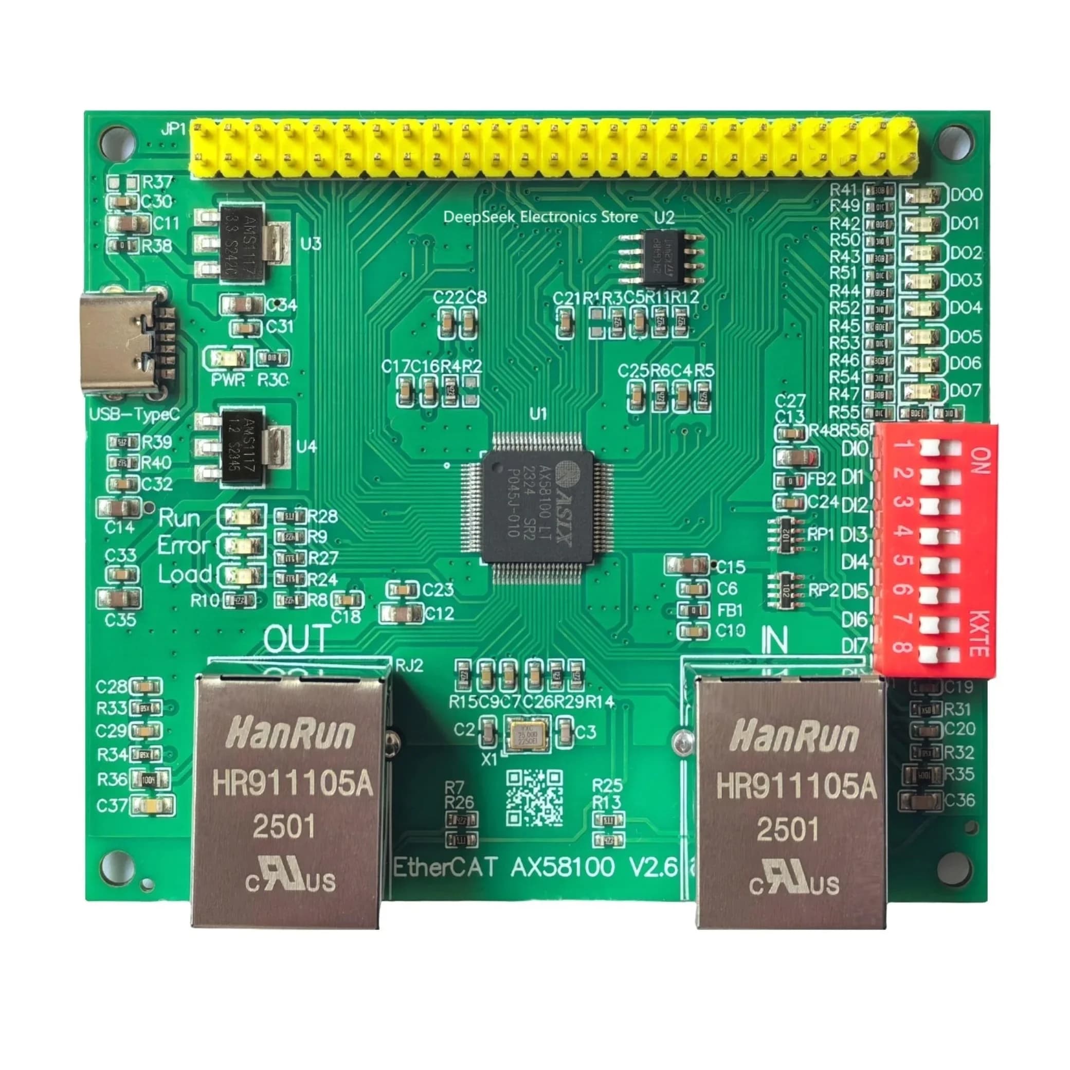 AX58100/LAN9252 EtherCAT Development Board Slave Station 8IO CIA402 Based on STM32F407VE