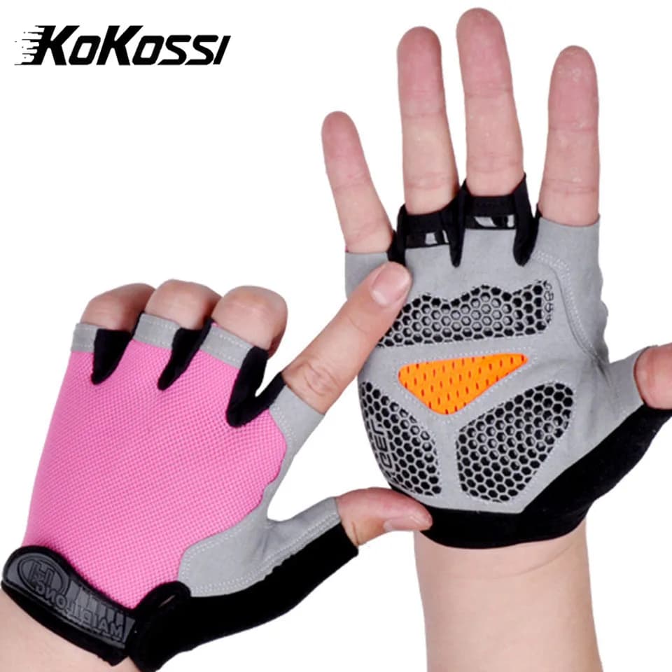 KoKossi Gym equipment Weight lifting gloves half finger Fitness Anti-slip Absorb Shock Absorbing Gloves half cut for sports training Unisex