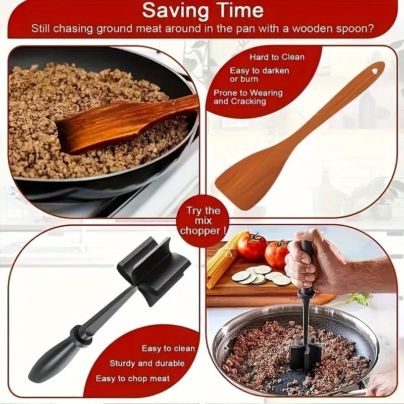 Tritacarne e frullatore portatile Macinazione di riso senza sforzo Tritare la carne Tritare Utensile da cucina multifunzionale