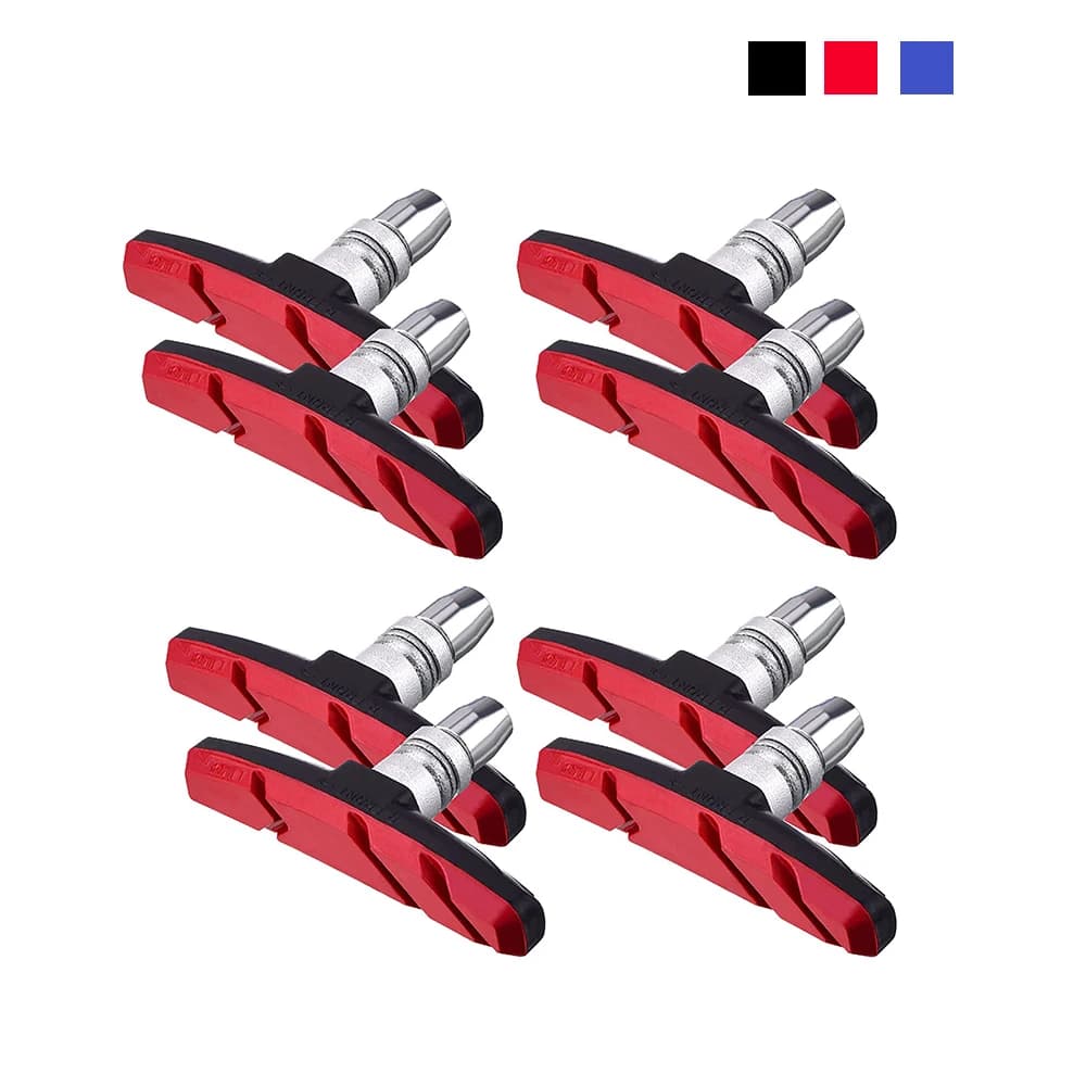 4 paia di pastiglie freno silenziose a forma di V adatte per BMX, bici da strada, mountain bike, pastiglie freno silenziose e durevoli, accessori per biciclette