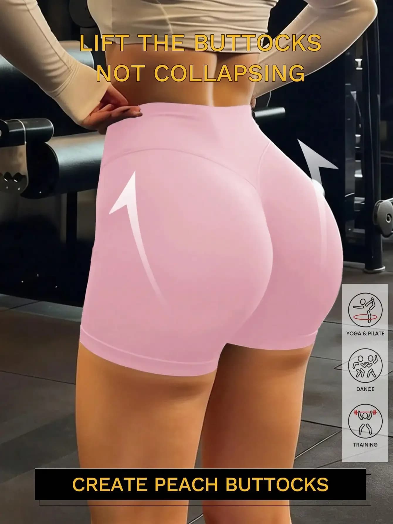Pantaloncini a compressione a vita alta da donna, pantaloncini sportivi neri senza cuciture che sollevano i glutei, adatti per yoga, corsa, fitness, spiaggia e vacanze