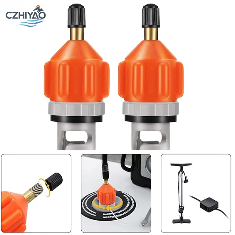 CZHIYAO 2Pcs Universal Air Pump Adapter Valve Converter For Inflatable SUP Paddle Board Boat Kayak Airbed Fast Inflation