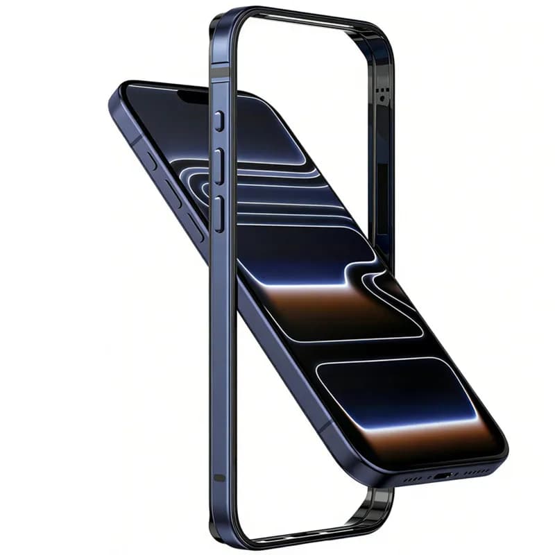 Custodia Sottile in Metallo Alluminio con Bumper per iPhone Air 17 16E 15 14 13 12 11 Pro Max Plus 16E 17 Pro, Cover Interna Morbida con Cornice per Telefono