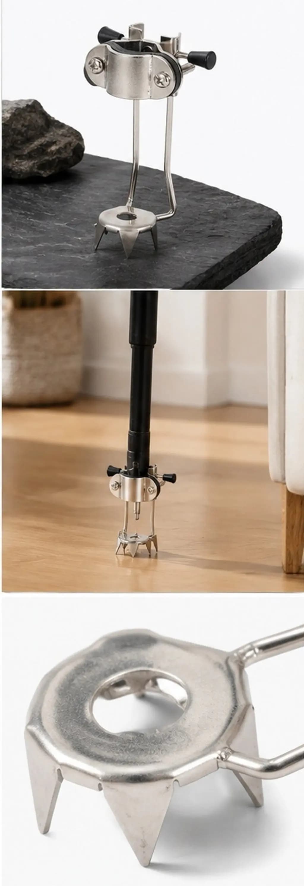 Ice Cane Tips Aluminum Alloy Anti-Skid Walking Claw for Crutches Trekking Poles Winter Hiking Grip Attachment Crampon Sticks