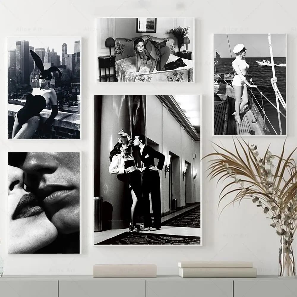 Helmut Newton Poster Fashion stampe in bianco e nero Sexy Nuked Lady Canvas Painting Wall Art Pictures For Living Room Home Decor