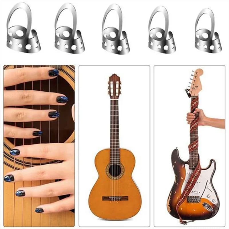 Plettri per chitarra AED2-12 pezzi, plettri per pollice regolabili in metallo per chitarra, banjo