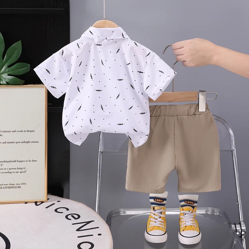 Nuova estate neonati maschi vestiti vestito bambini camicia a maniche corte pantaloncini 2 pezzi/set abbigliamento per bambini abiti infantili tute per bambini