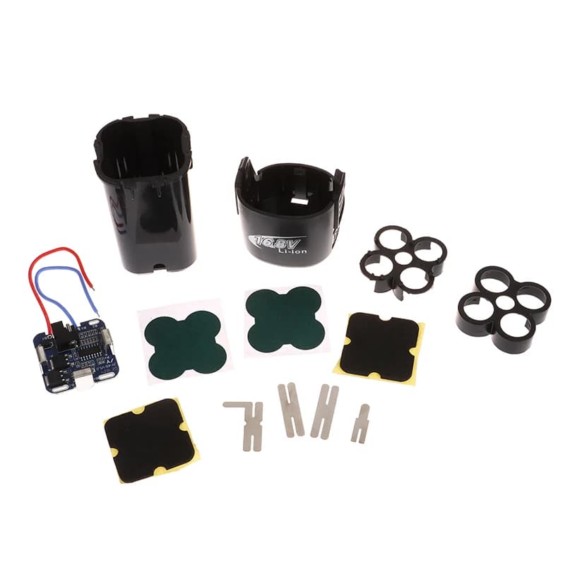Scatola di Stoccaggio per Batterie al Litio 18650 4S BMS 16.8V con PCBA per Utensili Elettrici, con Supporto e Etichetta Capacità Nichel, Senza Batteria