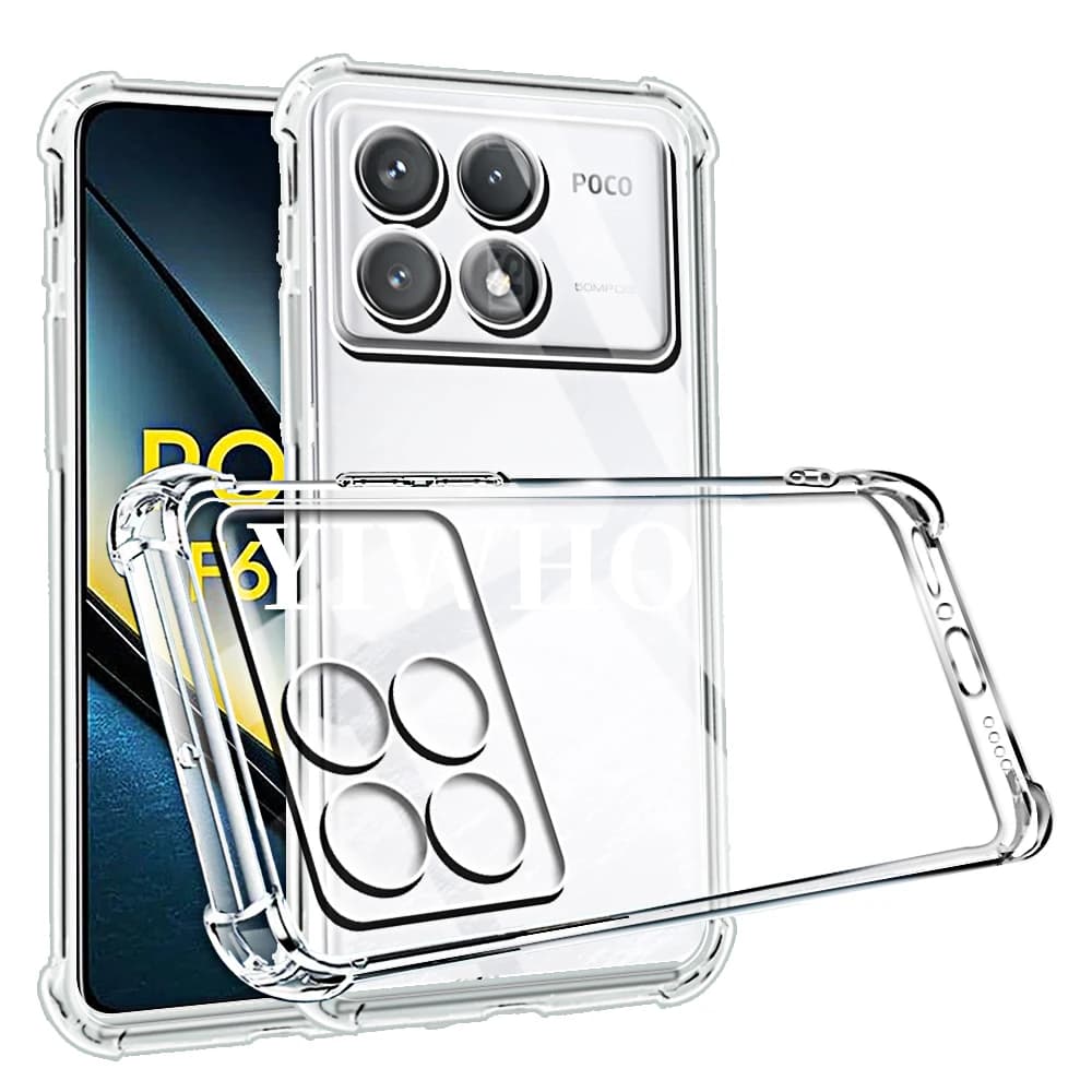 Custodia per telefono antiurto per Xiaomi Poco F6 Pro F5 F4 F3 GT Trasparente Clera Cover posteriori Pocco Poxo F 6 5 F6Pro Clera Phonecases