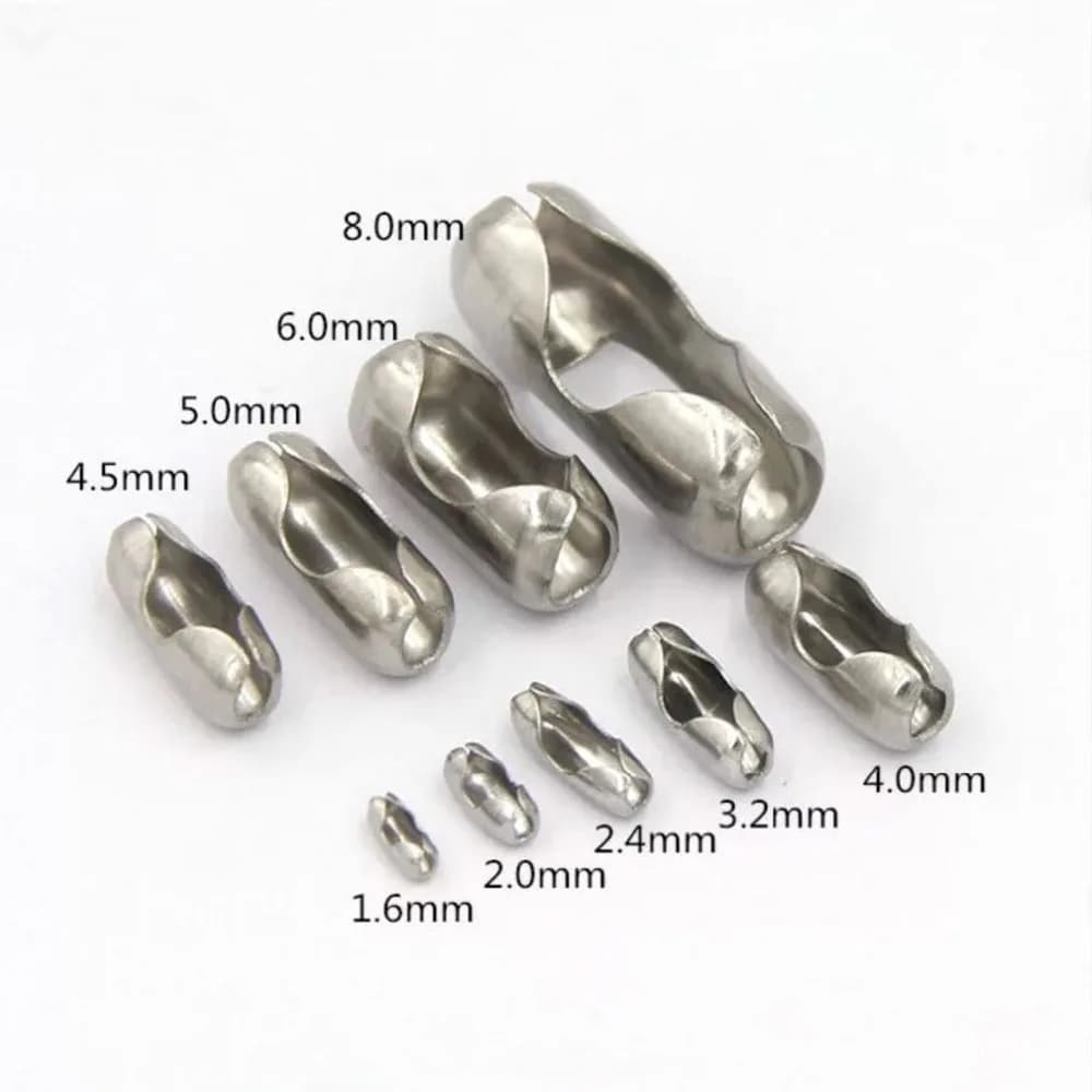 REGELIN 2.4/3.2/4/4.5 millimetri In Acciaio Inox Catena Della Sfera di Connettore Catenacci End Beads Crimp Tono Argento FAI DA TE Risultati Dei Monili Accessori