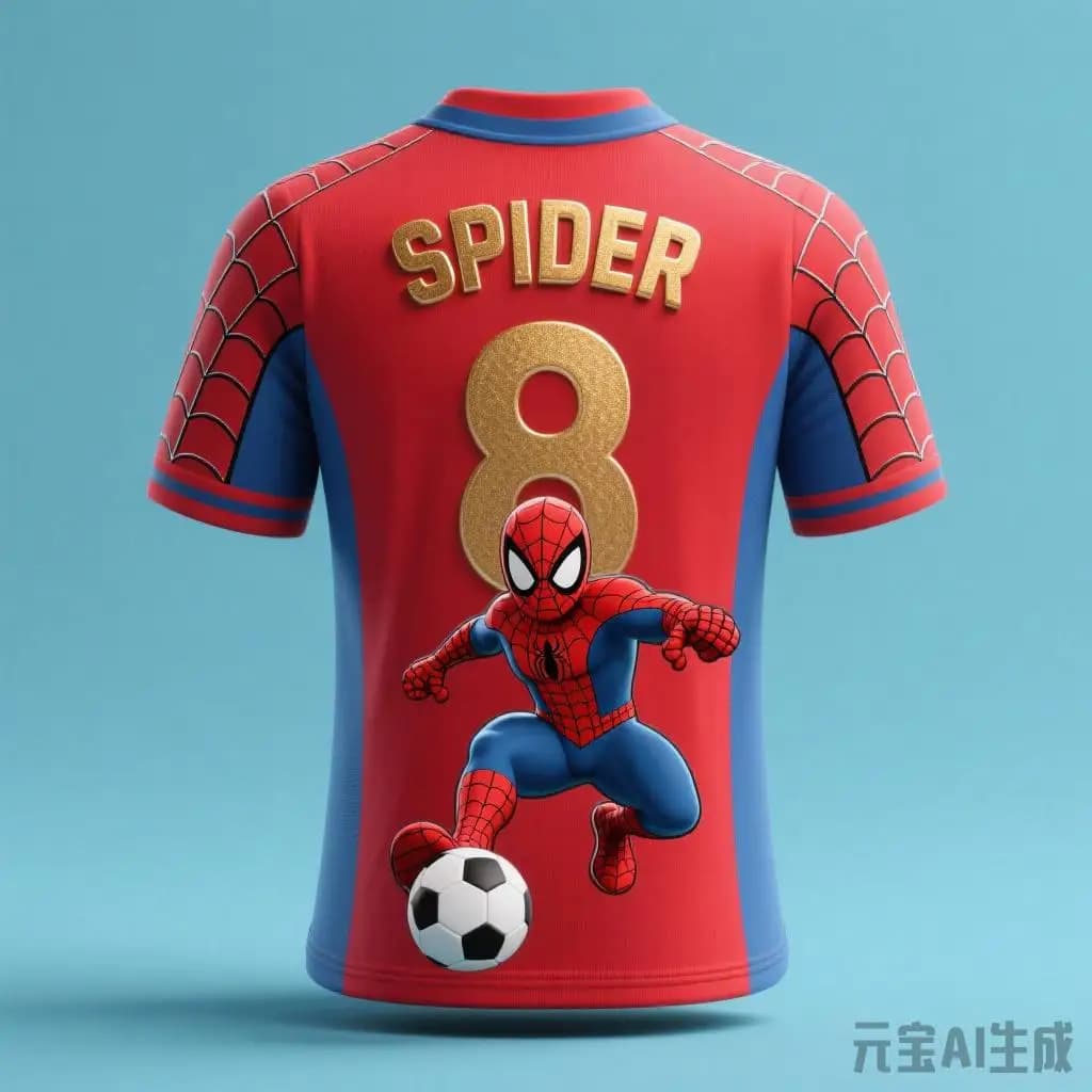 T-shirt per bambini Marvel Spider-Man stampata in 3D per ragazzi e ragazze, top sportivo ad asciugatura rapida e traspirante, uniforme da calcio