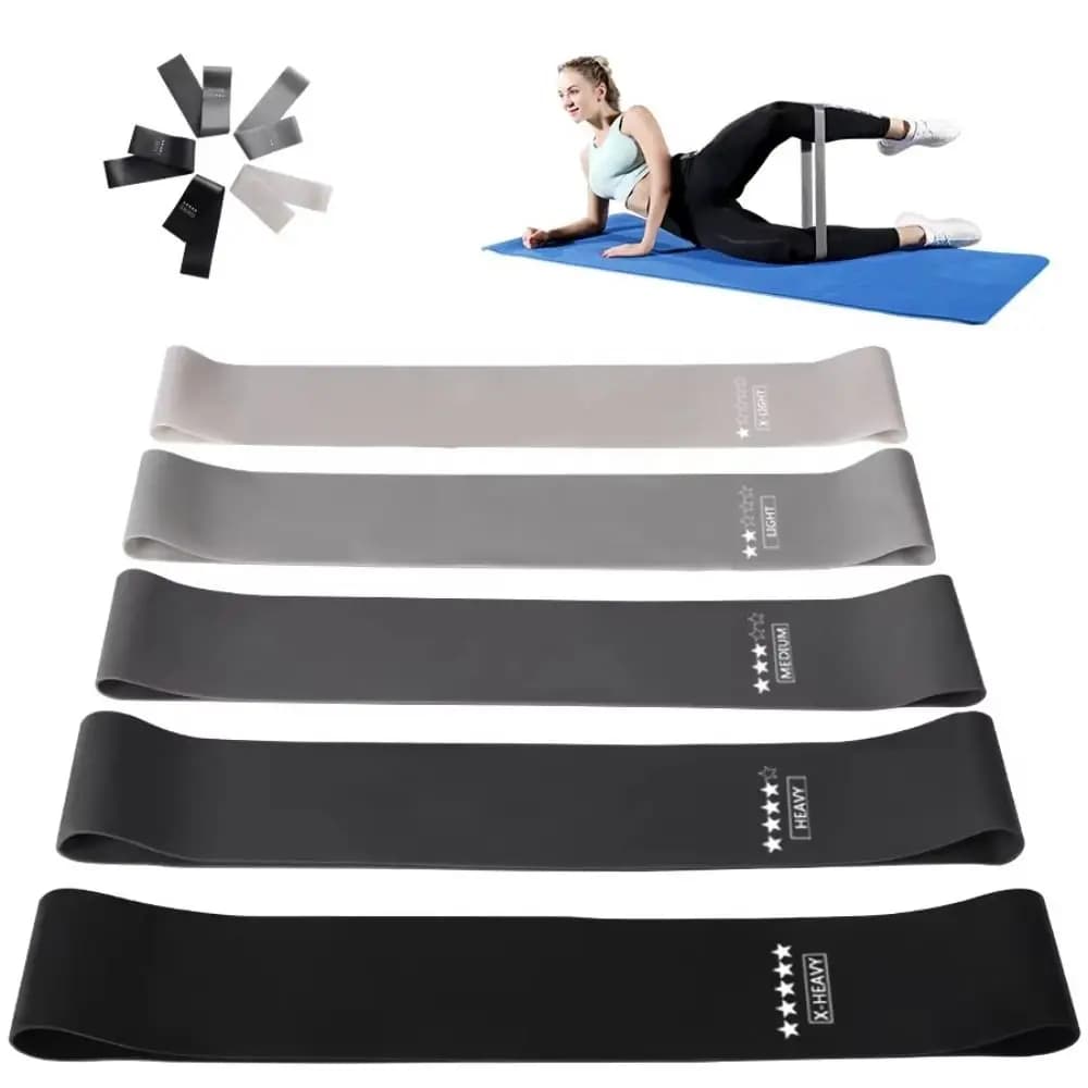 5 pezzi Fasce di resistenza per fitness in TPE che allungano le fasce elastiche durevoli per lo sport yoga Pilates Fasce per espansore del cerchio dell'anca