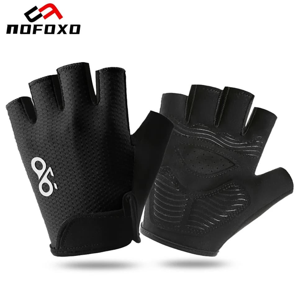 NOFOXO Guanti estivi resistenti all'usura per bici da strada MTB, guanti da ciclismo a mezze dita, accessori per bici unisex altamente elastici e traspiranti