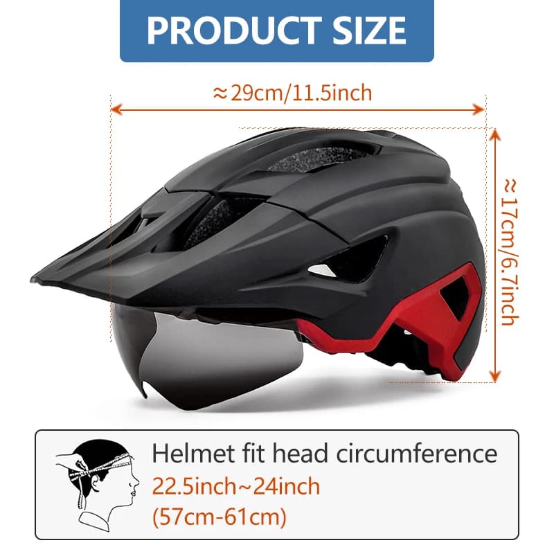 Eastinear-casco da ciclismo leggero per uomo e donna, equipaggiamento protettivo di sicurezza sportivo con occhiali per adulti