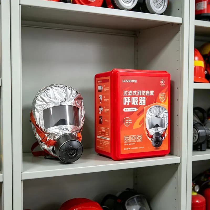 Maschera Antigas con Filtro, Apparato Respiratorio di Autosalvataggio, Maschera Antifumo e Antigas Integrale, Maschera di Fuga dal Fuoco, Protezione di Sicurezza