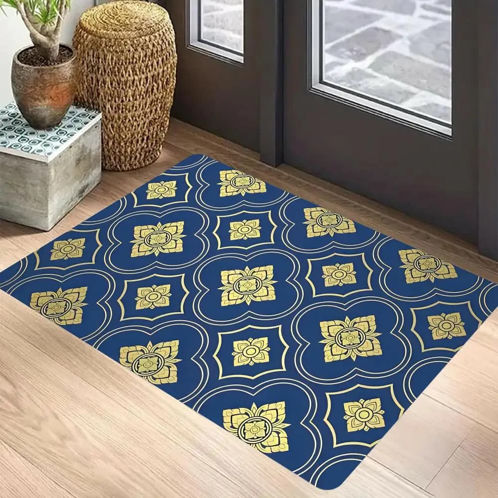 Tappetino da pavimento con design Batik Badik Indonesia, tappetino in flanella, antiscivolo, per camera da letto, soggiorno, decorazioni per la casa