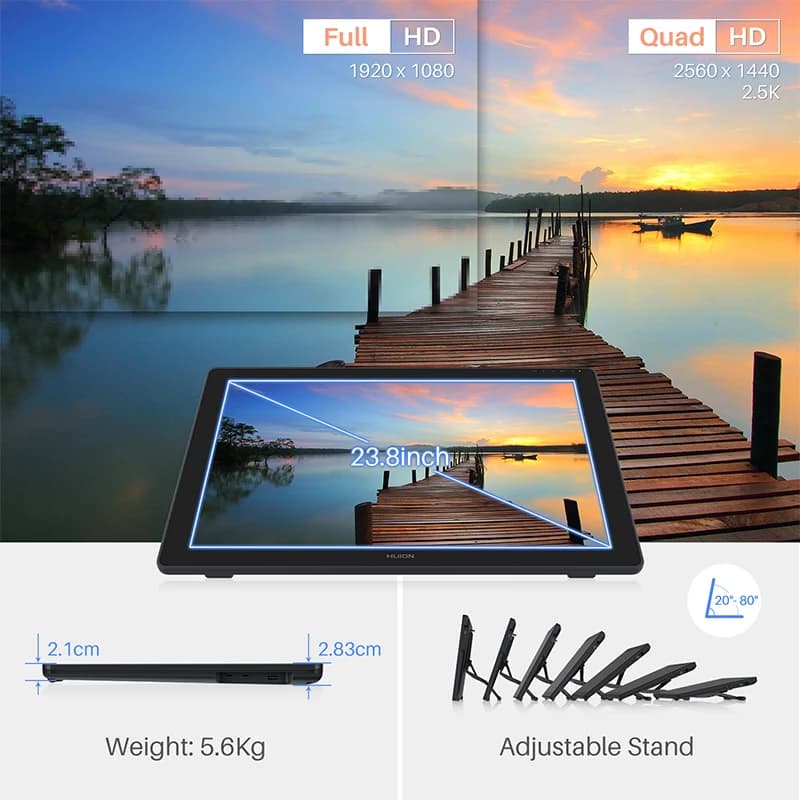 Kamvas 24 Plus Professional 24 Inches Lcd Monitor Digital Pen Display Graphic Drawing Tablet with Stylus