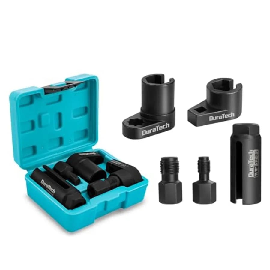 Set di 5 Chiavi per Sensore O2 con Attacco da 3/8 e 1/2 Pollici x 7/8 22mm, Kit di Rimozione Sensore Ossigeno