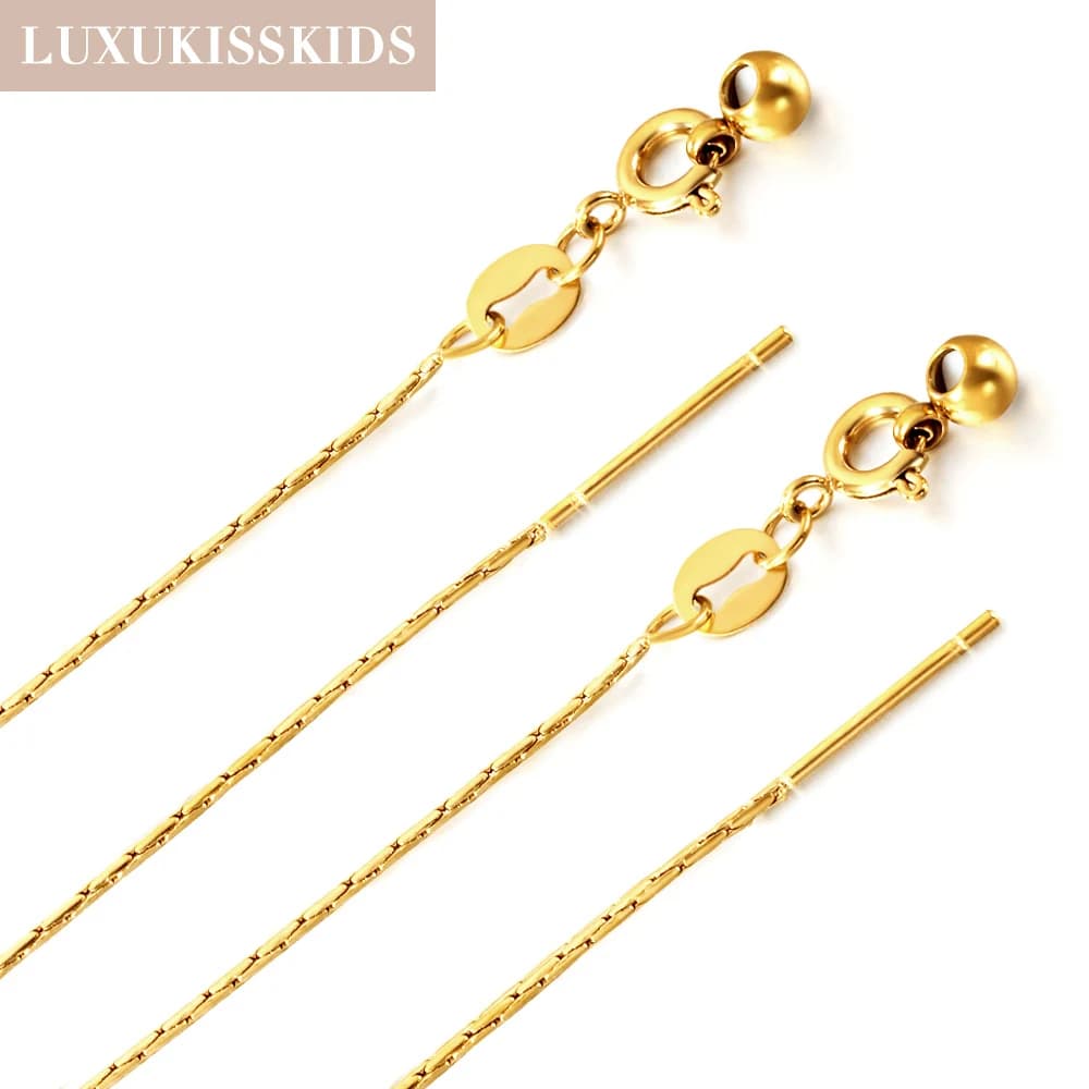 LUXUKISSKIDS 1mm Sottile 5 pz Catena della Chiglia Catene in Acciaio Inossidabile 316L Regolazione Corda Lunga Collane Gioielli FAI DA TE All'ingrosso Femminile