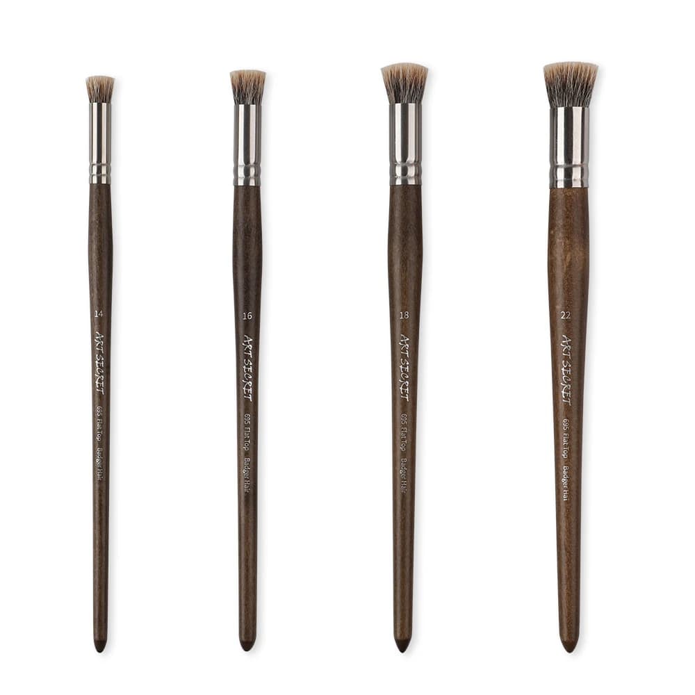 Artsecret 4 pz/set #695 Flat Top tasso capelli nord-est betulla guazzo pittura penna artista pittura a olio pennelli