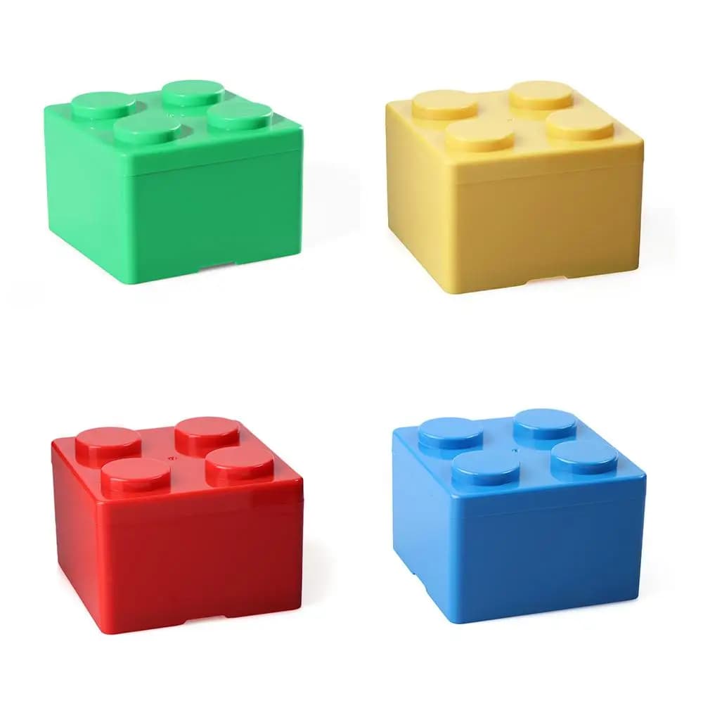 Organizzatore per Cancelleria Salvaspazio, Contenitore in Plastica per Scrivania, Scatola Portaoggetti a Forma di Blocchi da Costruzione