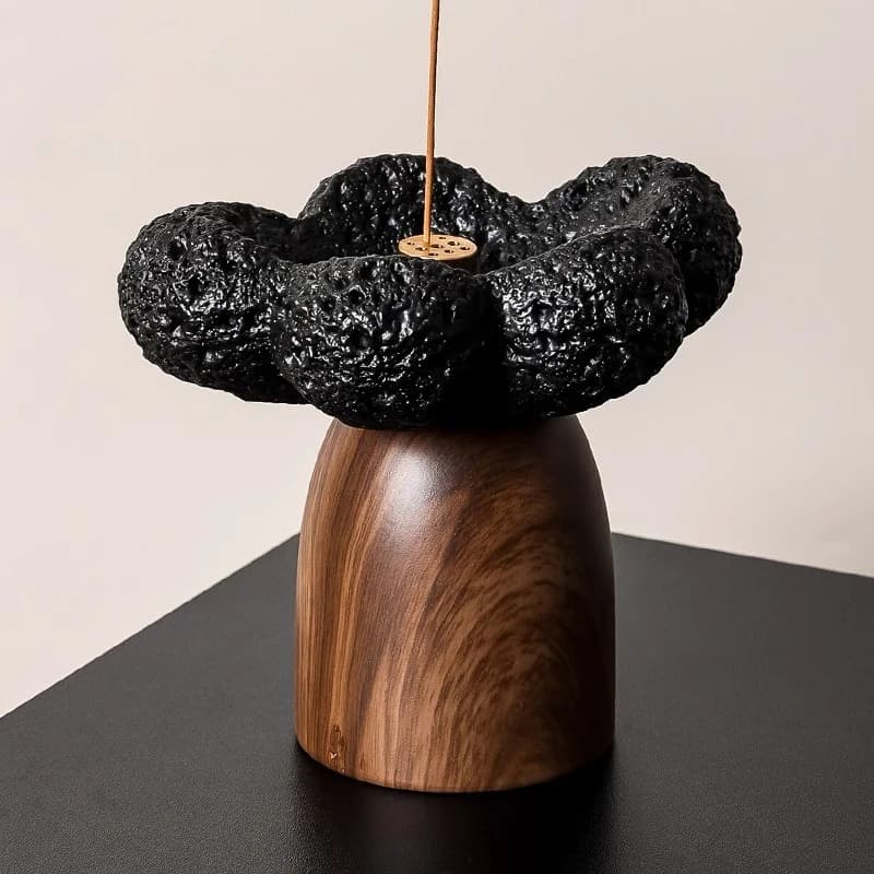 Bruciatore di incenso in ceramica Diffusori di aromi di lusso Incensiere estetico in legno Diffusore catalitico Soggiorno Decorazione profumata