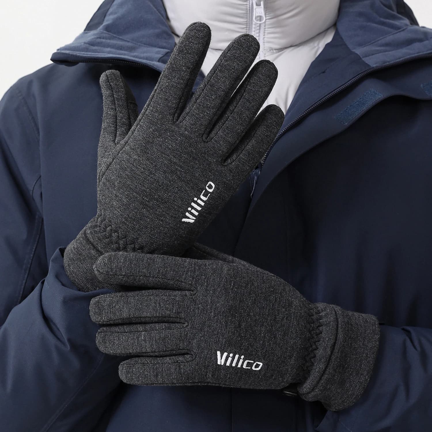 Unisex Cycling Gloves in Hot Fleece Anti-slip Riding Gloves compatible with touchscreen for men and women Hiking in the mountains
