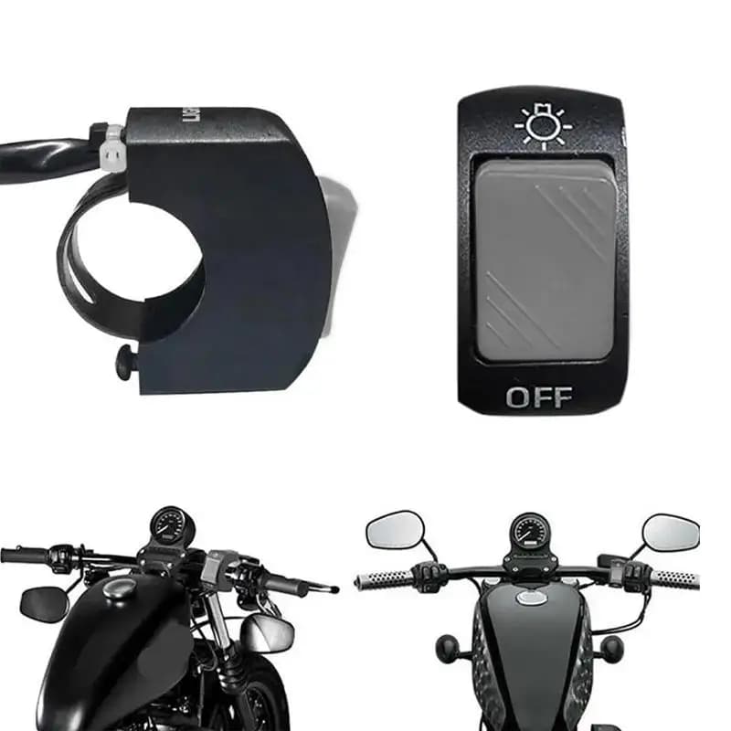 Interruttore On/Off per Manubrio Moto 12V Impermeabile, Pulsante per Faro, Luce Fendinebbia e Clacson per Moto e Bici Elettriche