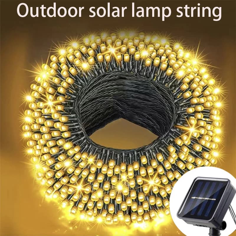 Luci Solari da Esterno, Ghirlanda di Luci Fatate a LED, Luci a Stringa Solari per Esterni con 8 Modalità, Decorazione per Giardino, Matrimoni e Compleanni