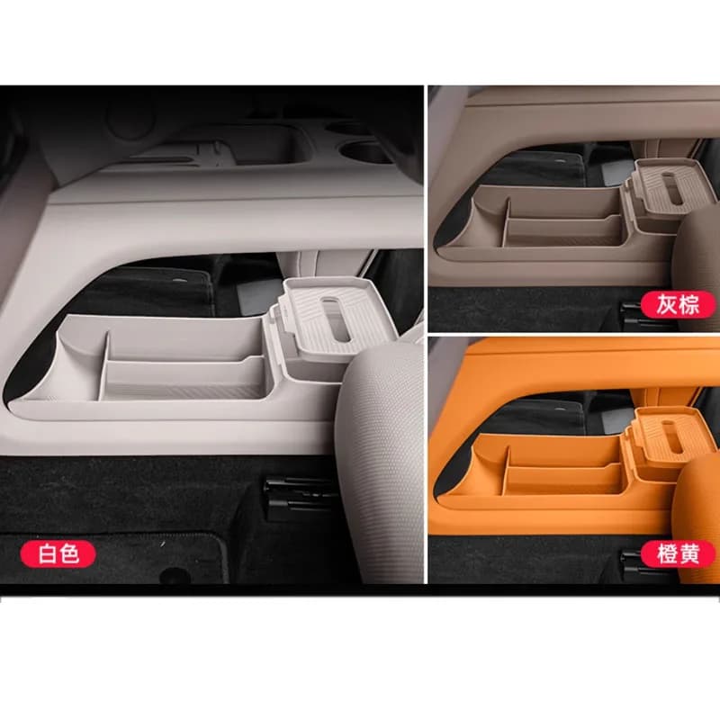 Per Lixiang Ideal i8 2025 Auto Sotto la Console Centrale Scatola di Immagazzinaggio Flip Cover Box Scomparto In Silicone Accessori Interni
