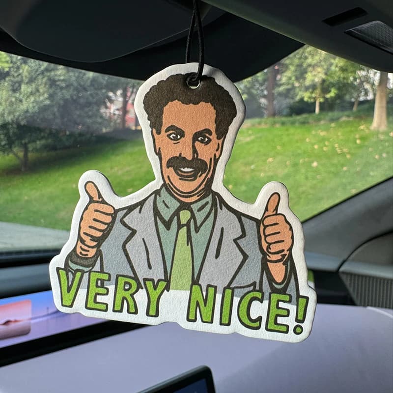 Borat Very Nice Meme Car Air Freshener, Natural Plant Extract Hanging Scent Paper, Multi-Purpose Fragrance Slice Decorative Book