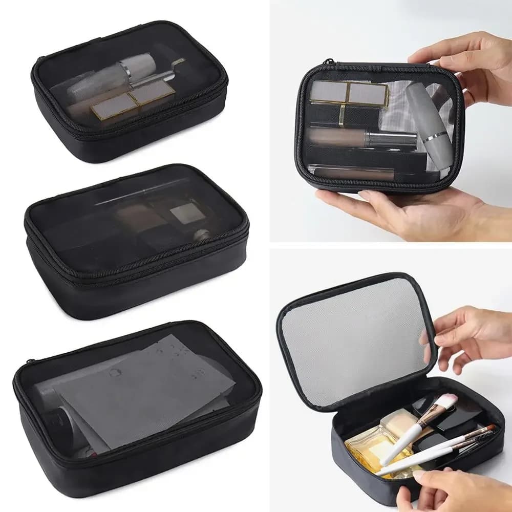 Women's Makeup Bag Solid Color Zipper Cosmetic Bag for Cosmetics Bag for Cosmetics in Casual Travel Mini Handbags for Laptop Wash