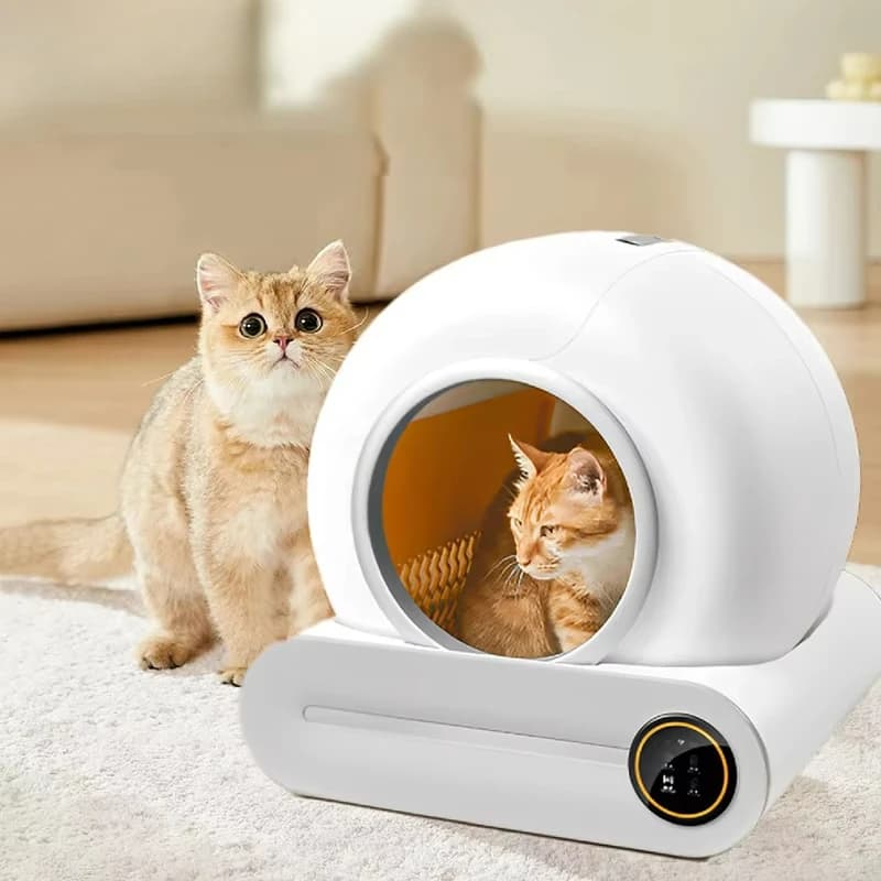 Lettiera Automatica Aperta Extra Large da 65L per Gatti Multipli con Protezione di Sicurezza, Controllo tramite APP, Rimozione Odori e Facile Pulizia - Smart