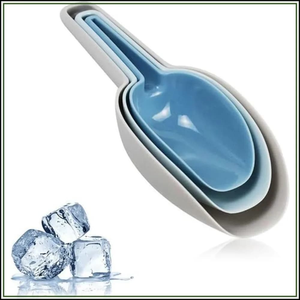 Set of 3 Ice Scoops, Plastic Kitchen Scoops for Canisters, Ice Maker, Flour, Coffee Beans, Popcorn, Pet Food