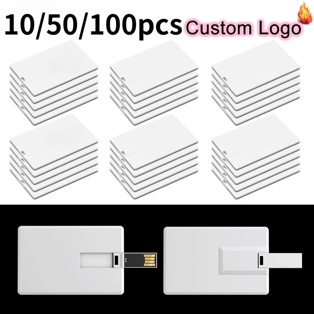 Chiavetta USB Personalizzata con Logo e Immagine, 4GB 8GB 16GB 32GB, Pendrive a Forma di Carta di Credito, Memoria USB Aziendale