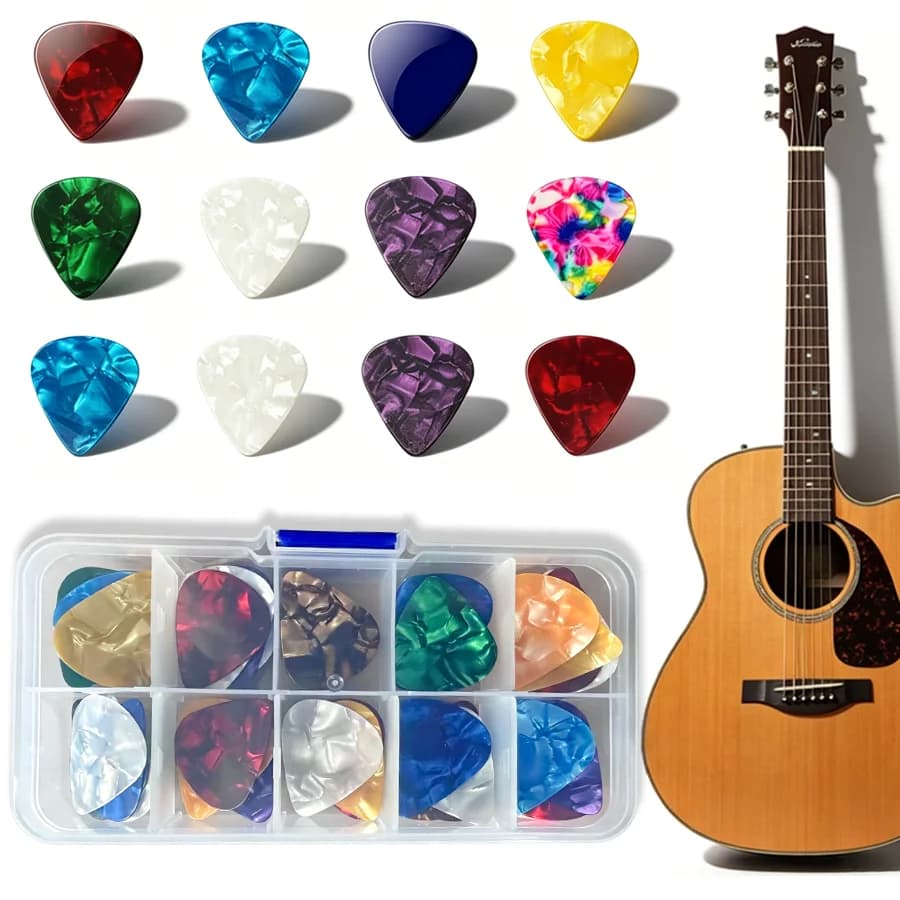 20-50pcs Boxed Celluloid Guitar Picks Bass Ukulele String Instrument Accessories for Music Lovers Indoor Outdoor Performance XJM